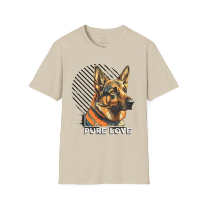 German Shepherd Pure Love Unisex Softstyle T-Shirt .dog