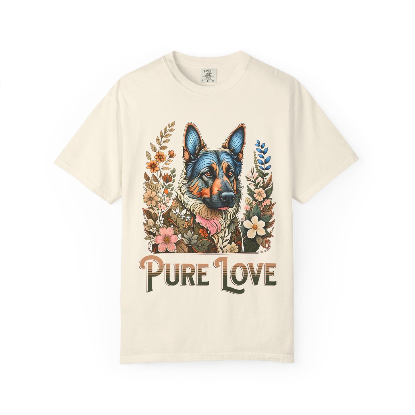 Pure Love Flower-Graphic T-Shirt for Dog Lovers