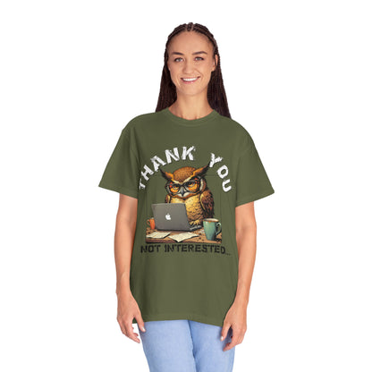 Owl 'Thank You, Not Interested' Graphic T-Shirt