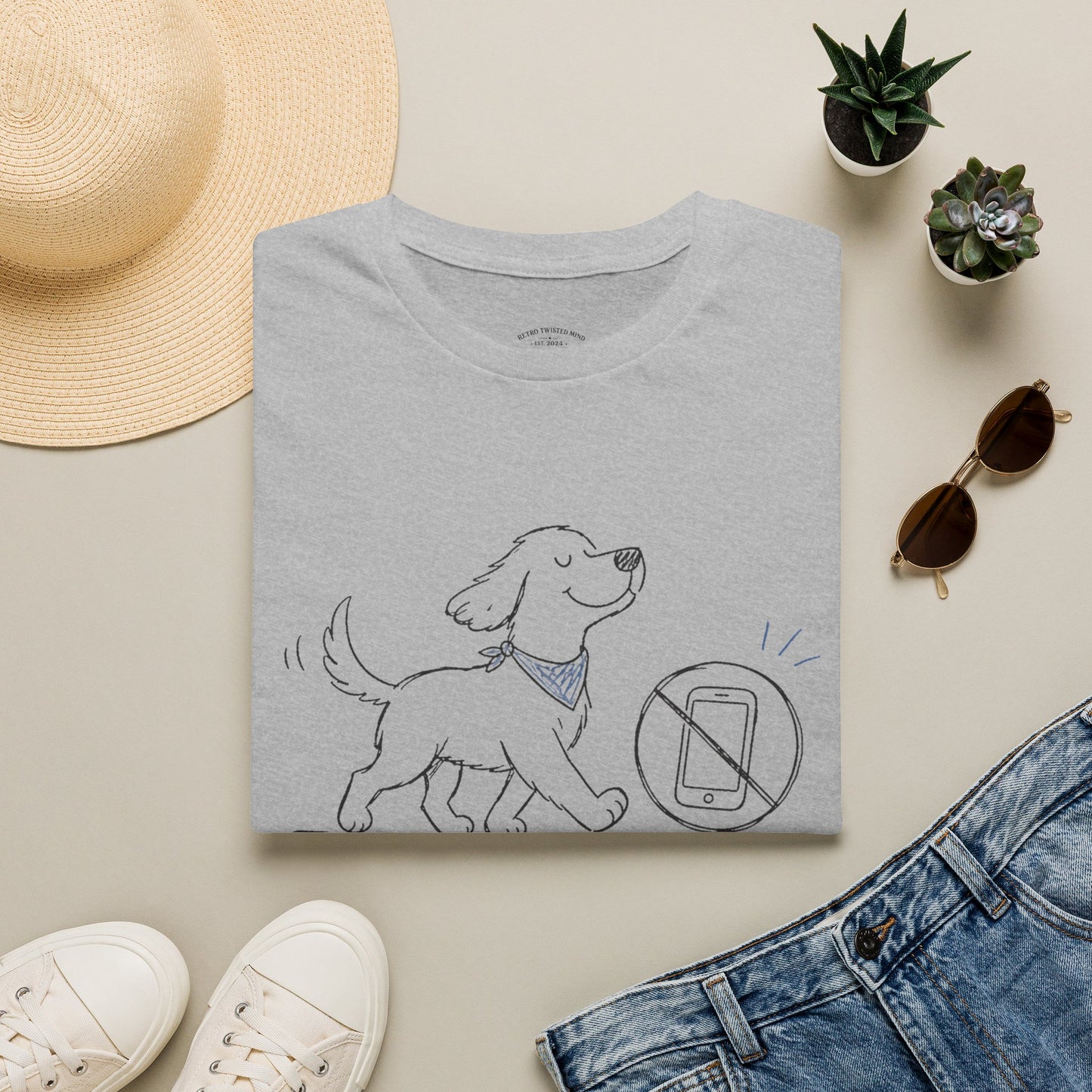 Less Scrolling, More Strolling Dog T-Shirt