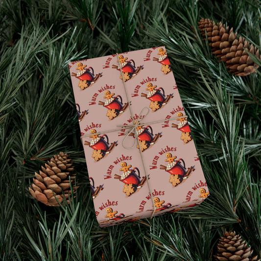 Gift Wrap Paper — Vintage Santa 'Warm Wishes' Holiday Wrapping Paper