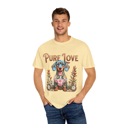 Cute Dachshund 'Pure Love' Unisex T-shirt - Perfect for Dog Lovers