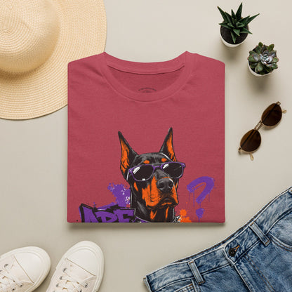 Doberman Graffiti T-Shirt — "You Sure?" Street Art Dog Tee