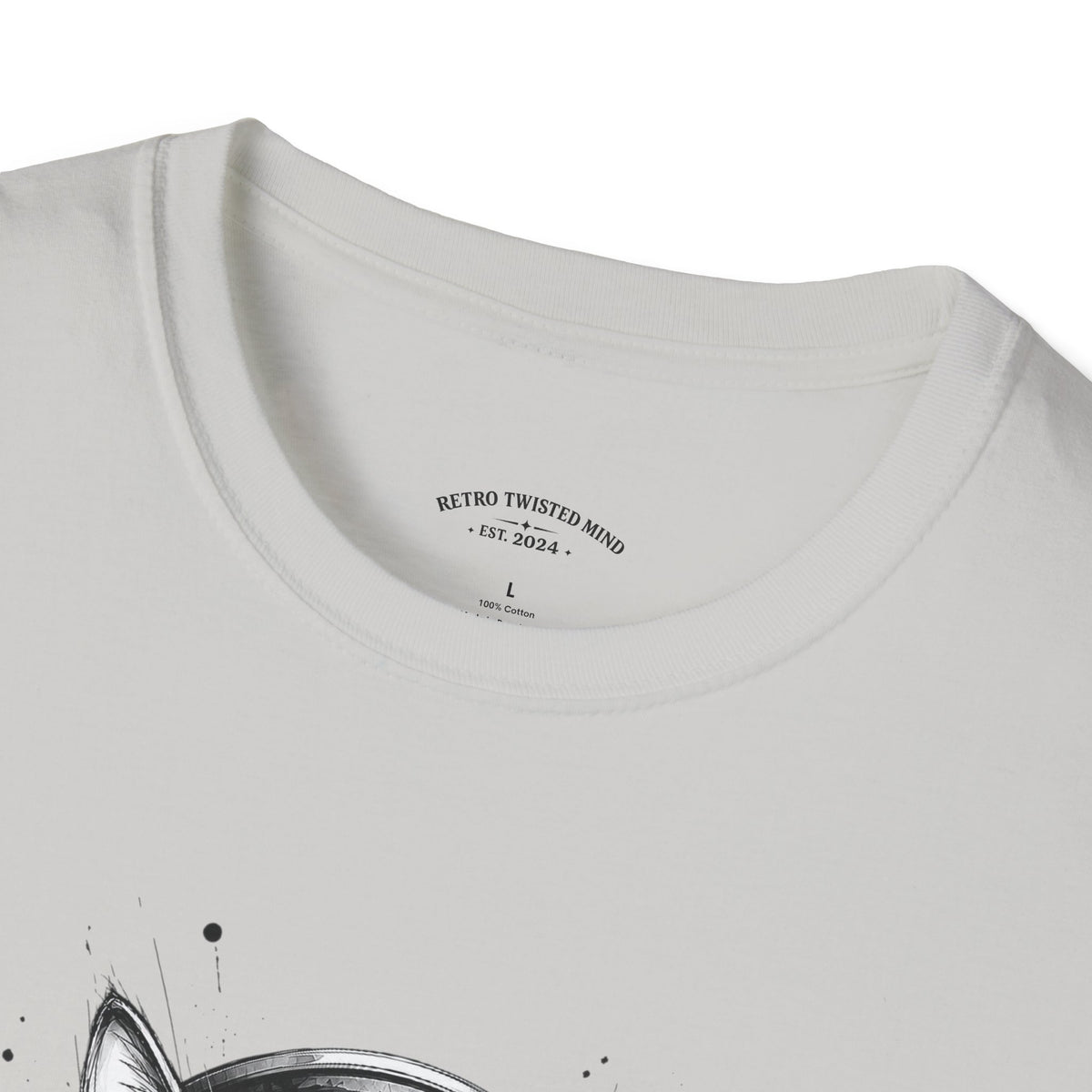 T-Shirt — Cat with Headphones "Mentally: Somewhere Else" – Cute Relaxed Graphic Tee for Cat Lovers