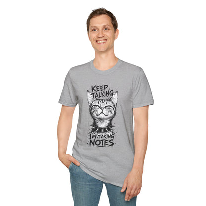Keep Talking I'm Taking Notes Cat T‑Shirt