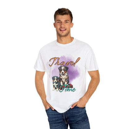 Travel Time Dog Lovers Unisex T-Shirt, Vintage Pet Tee, Dog Travel Shirt, Cute Pet Lover Gift, Animal Adventure Apparel