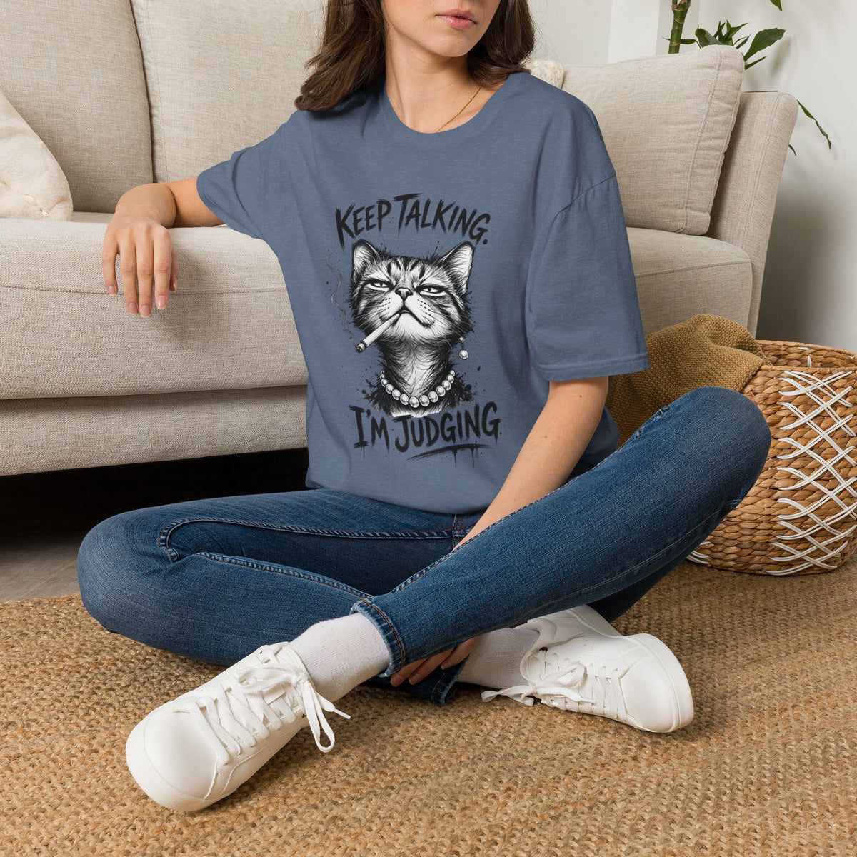 Keep Talking, I'm Judging Cat T-Shirt — Funny Grumpy Cat Graphic Tee