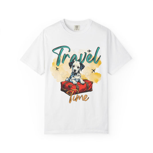 Travel Time Dog Graphic Unisex T-Shirt
