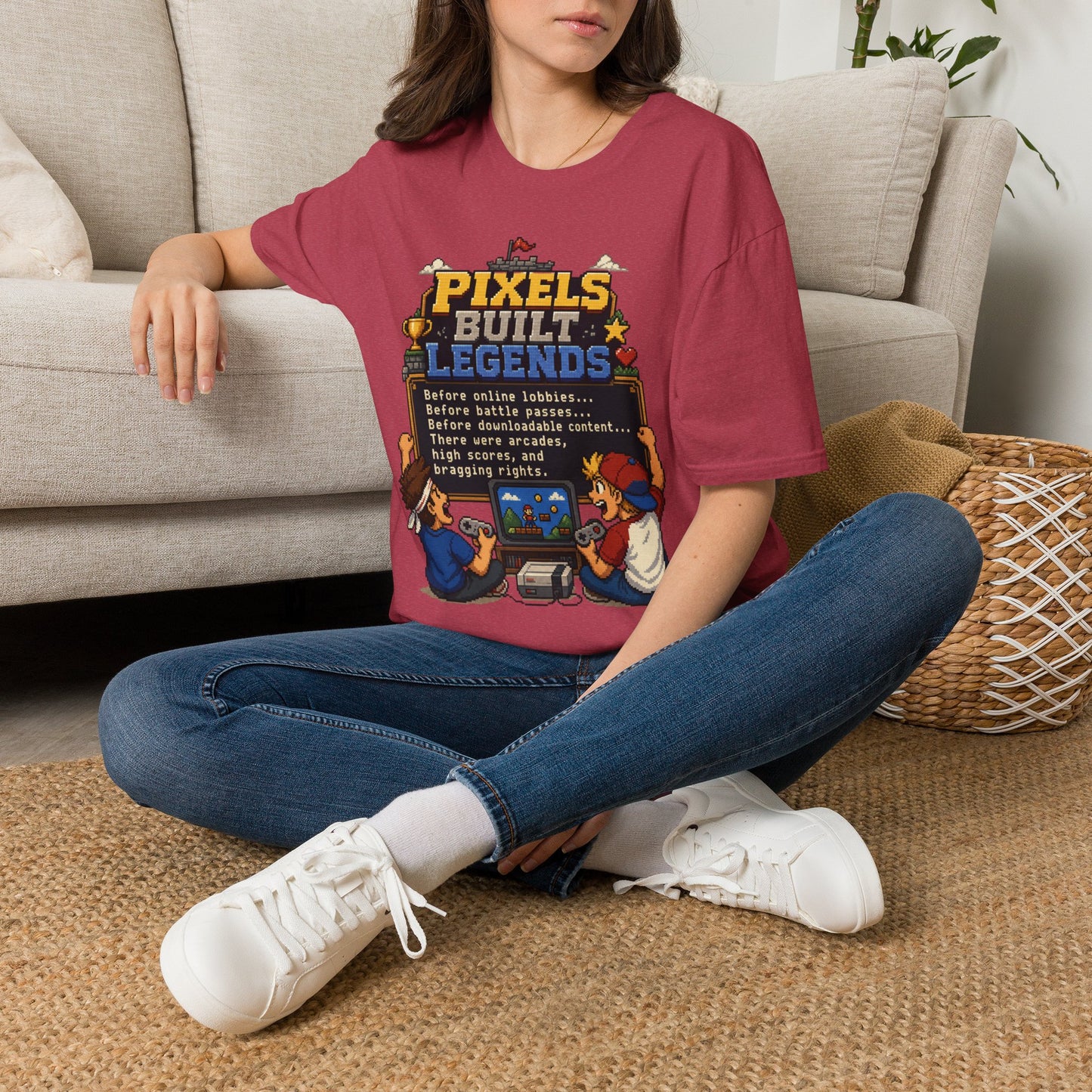 Pixels Built Legends T‑Shirt — Retro Gaming Nostalgia Tee