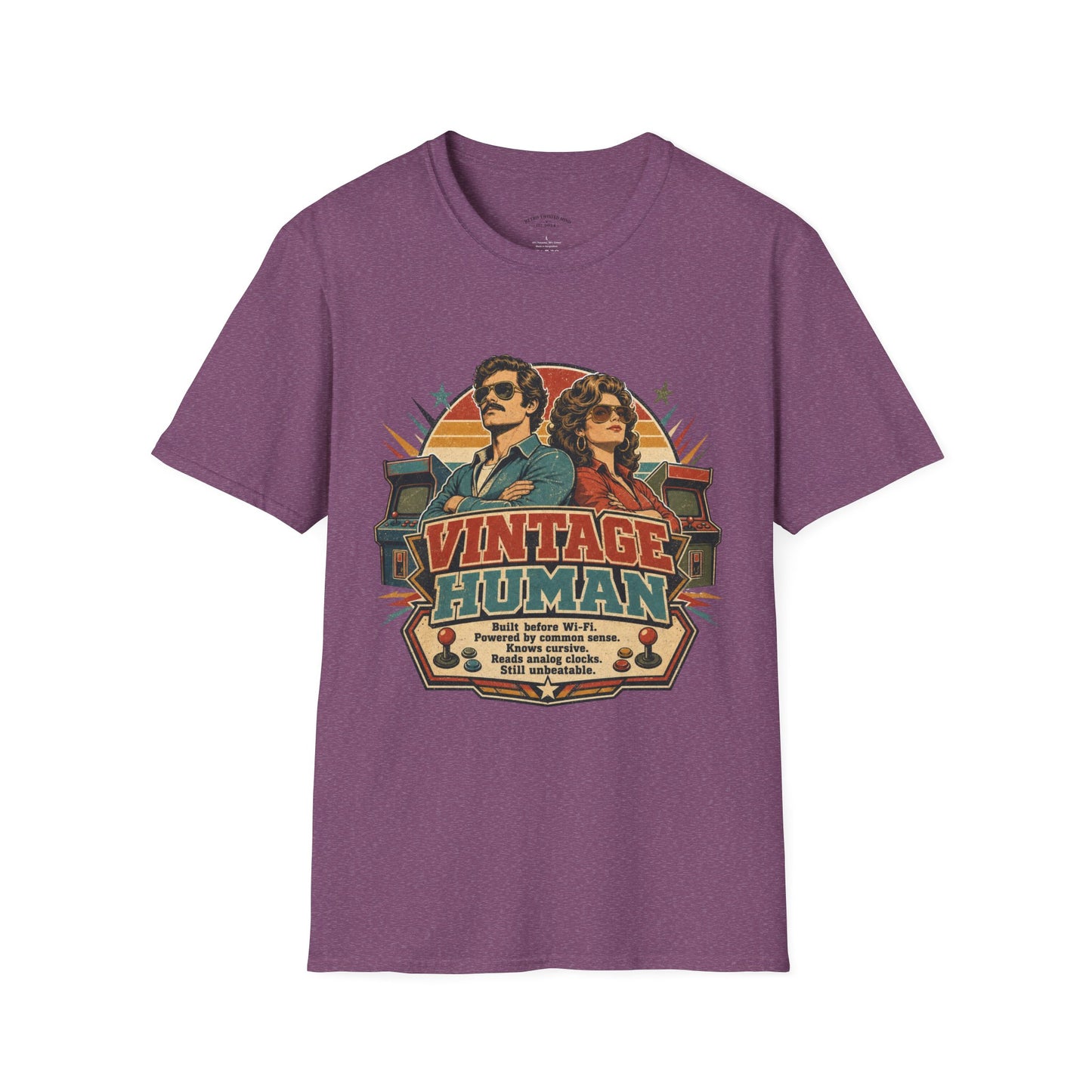 Vintage Human T-Shirt — Retro 70s Duo Graphic Tee