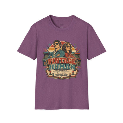 Vintage Human T-Shirt — Retro 70s Duo Graphic Tee