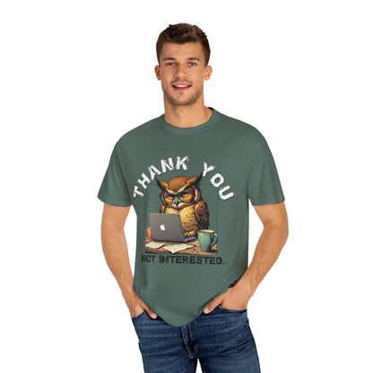 Owl 'Thank You, Not Interested' Graphic T-Shirt