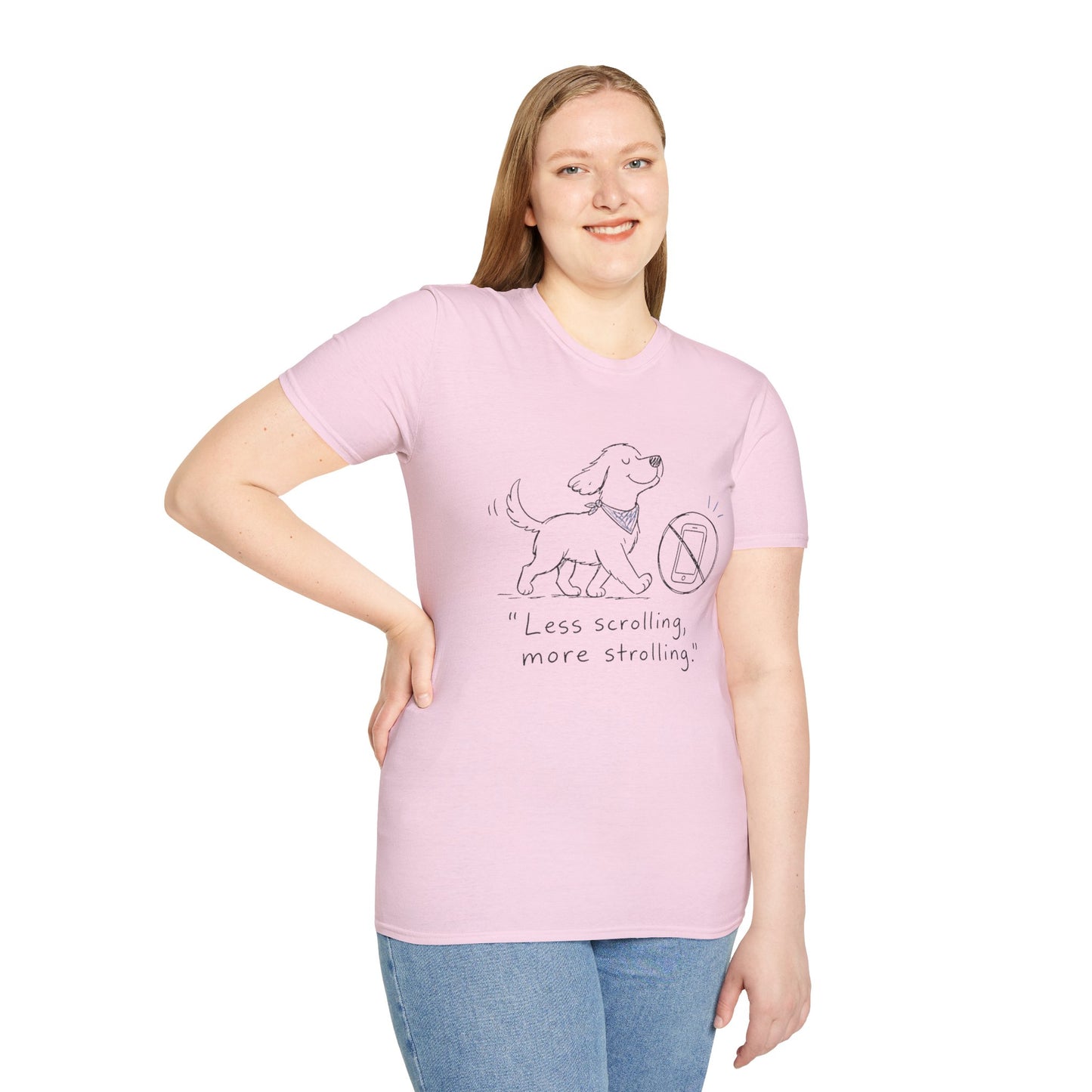 Less Scrolling, More Strolling Dog T-Shirt