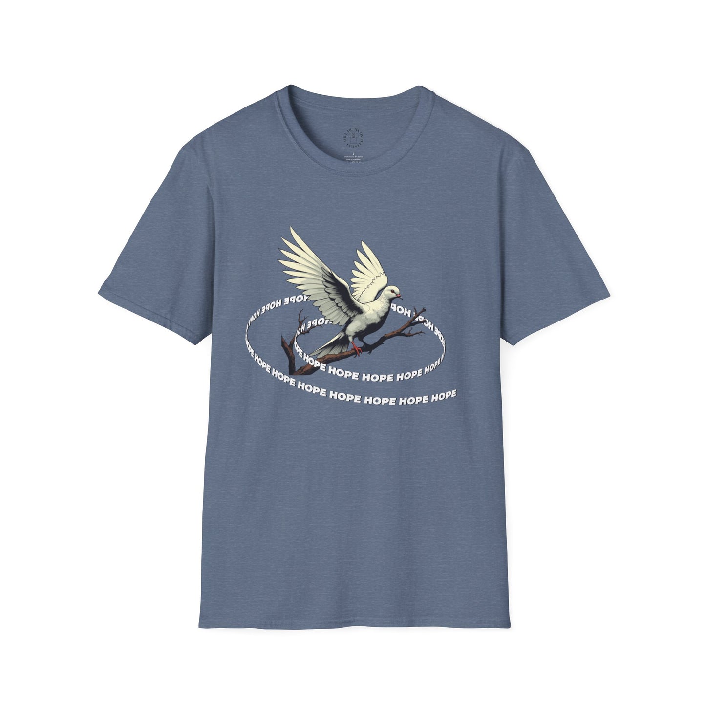 Hopeful Wings Unisex Softstyle T-Shirt - Inspirational Graphic Tee,dove,twisted