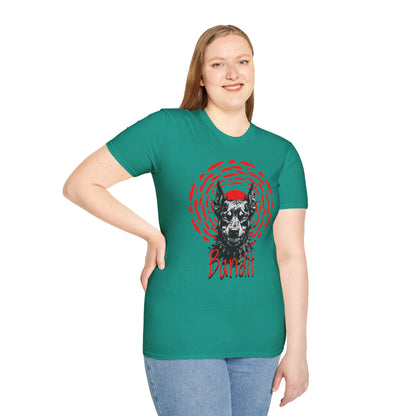 Doberman Graphic T-Shirt — Red Halo 'Bandit' Design