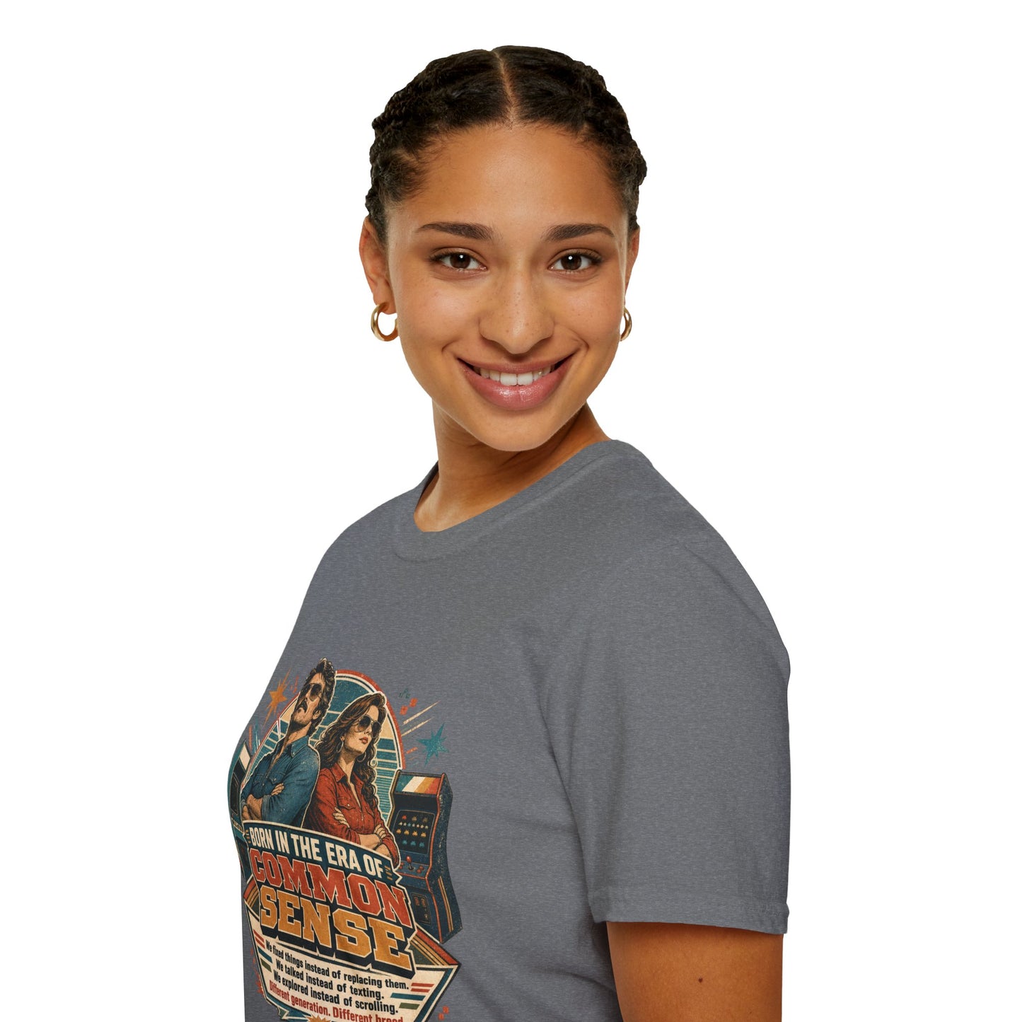 Born in the Era of Common Sense T-Shirt — Retro 70s Vintage Political Graphic Tee
