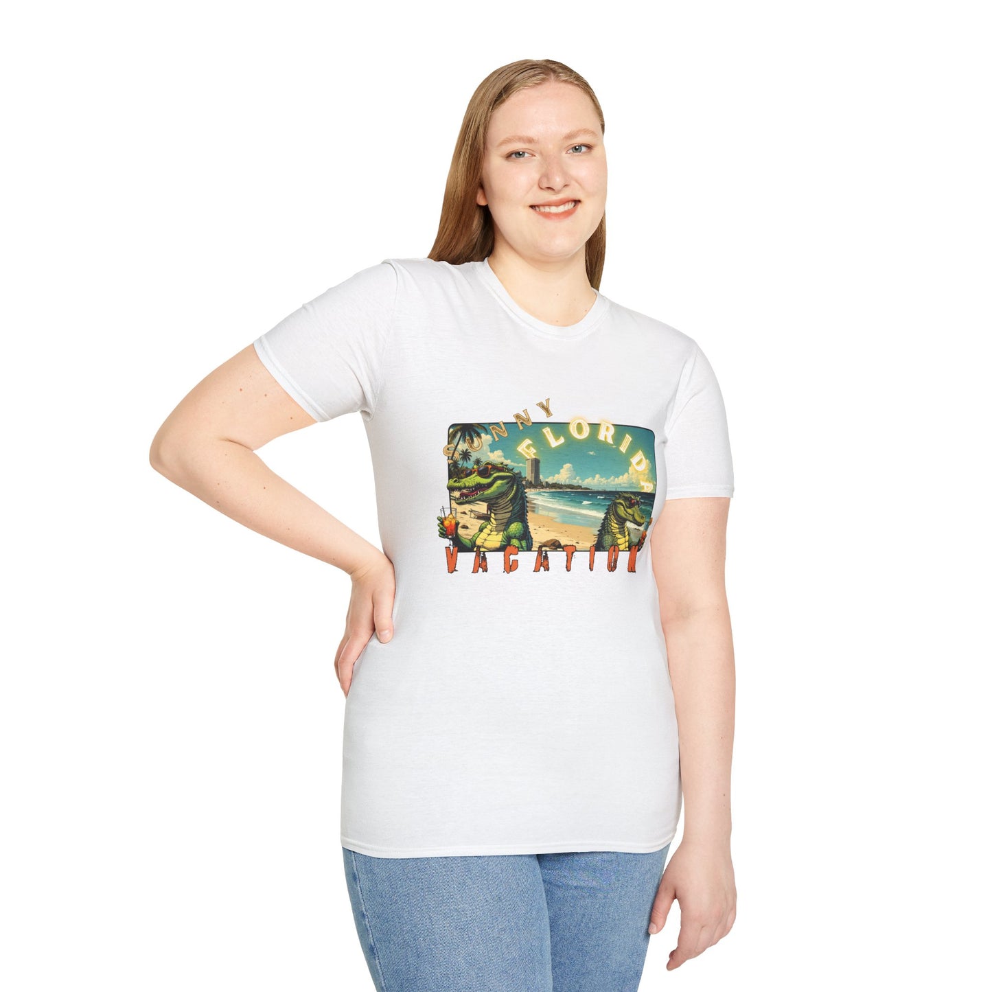 Sunny Florida Vacation T-Shirt - Unisex Softstyle Tee for Travel Lovers
