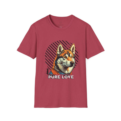 Pure Love Unisex Softstyle T-Shirt - Orange Dog Design