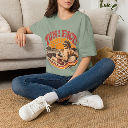 Retro 'FUN! FACT!' Surf Tee — Vintage Sunset Beach Graphic T-Shirt