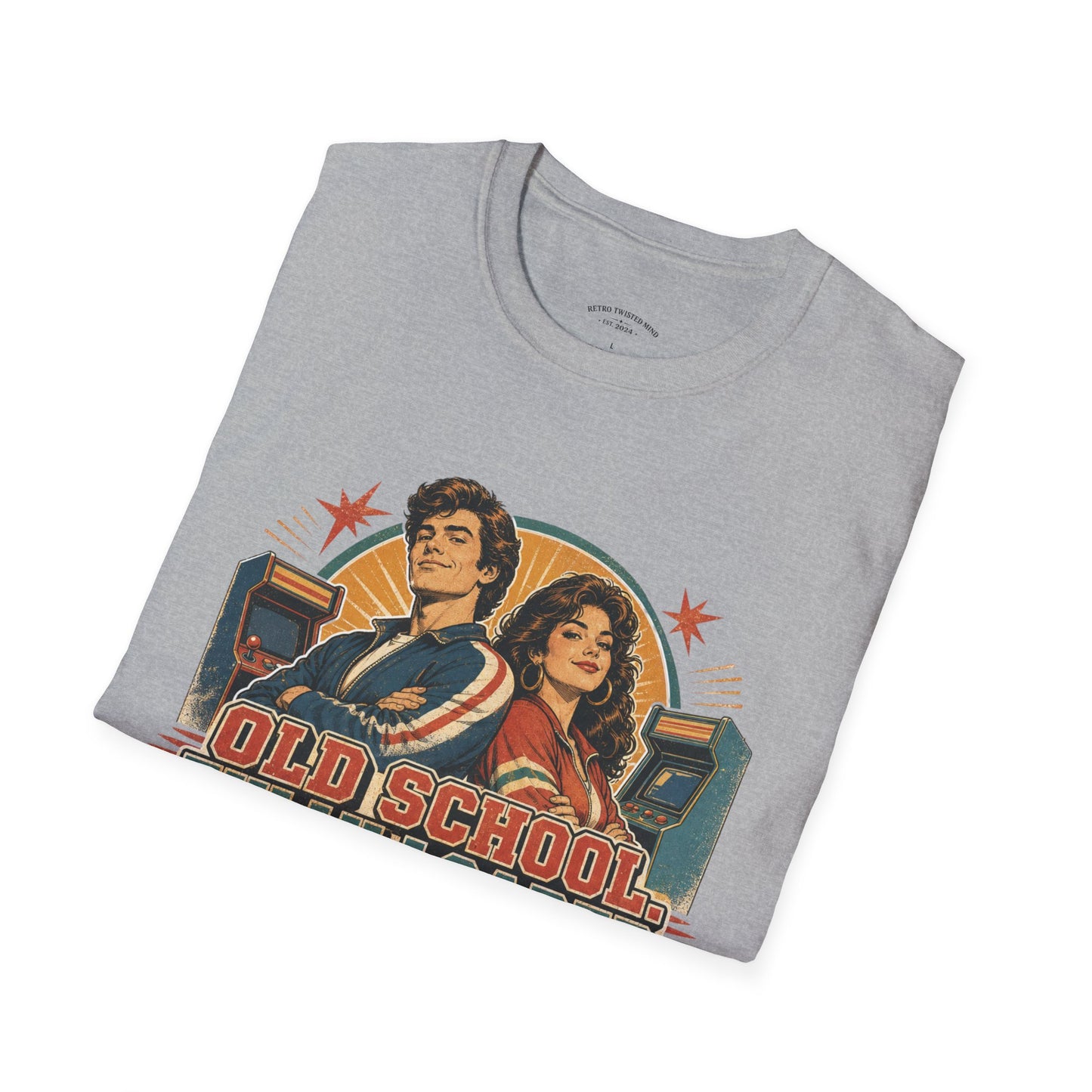 T-Shirt — Retro 'Old School' Arcade Couple Vintage Gamer Tee