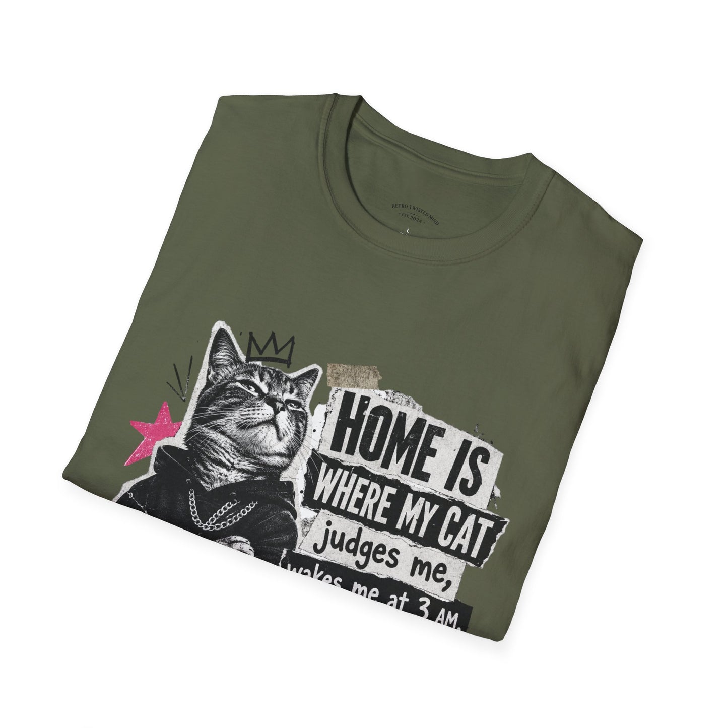 Cat T-Shirt — "Home Is Where My Cat Judges Me" Funny Graphic Tee