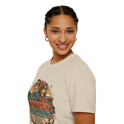 Vintage Human T-Shirt — Retro 70s Duo Graphic Tee