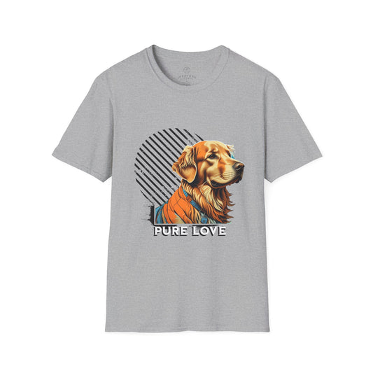 Pure Love Golden Retriever T-Shirt – Unisex Softstyle Tee for Dog Lovers