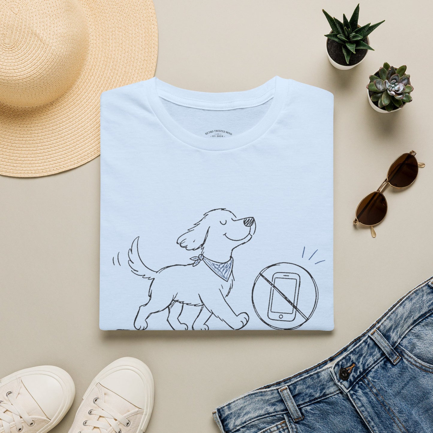 Less Scrolling, More Strolling Dog T-Shirt