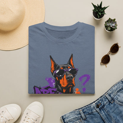 Doberman Graffiti T-Shirt — "You Sure?" Street Art Dog Tee