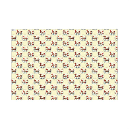 Gift Wrap Paper — Vintage Scandinavian Gnomes Pattern | Christmas Wrapping Paper Sheets
