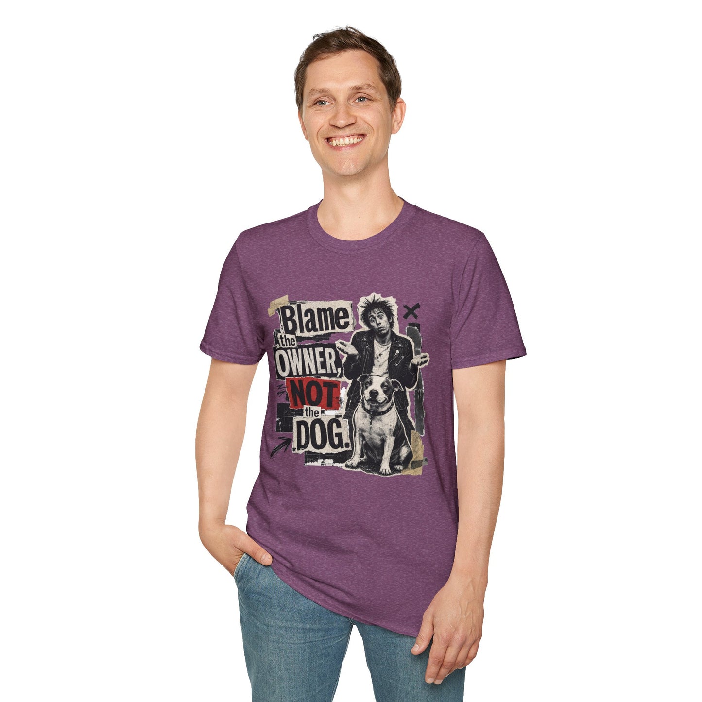 Blame the Owner Not the Dog T-Shirt - Funny Punk Dog Graphic Tee