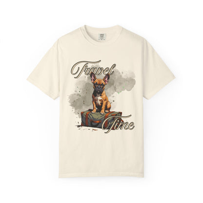 Travel Time Unisex Garment-Dyed T-Shirt - Perfect for Dog Lovers & Adventurers