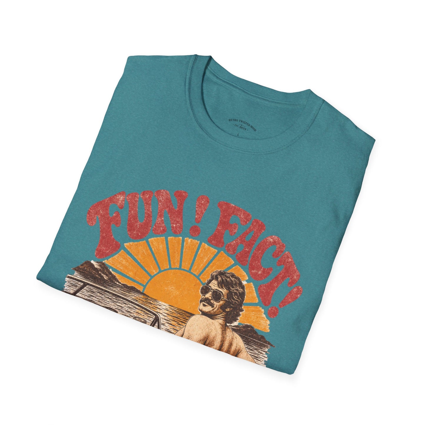 Retro 'FUN! FACT!' Surf Tee — Vintage Sunset Beach Graphic T-Shirt