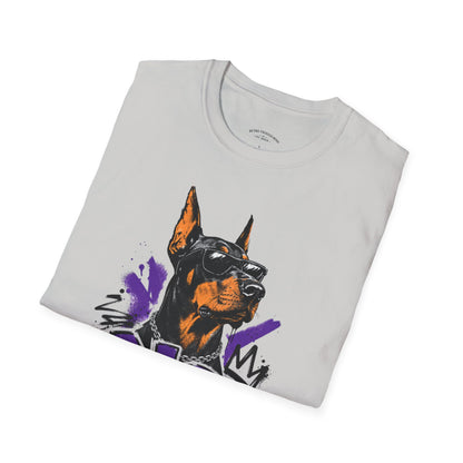 Doberman Graphic Tee — 'No, Thank You' Street Art T-Shirt