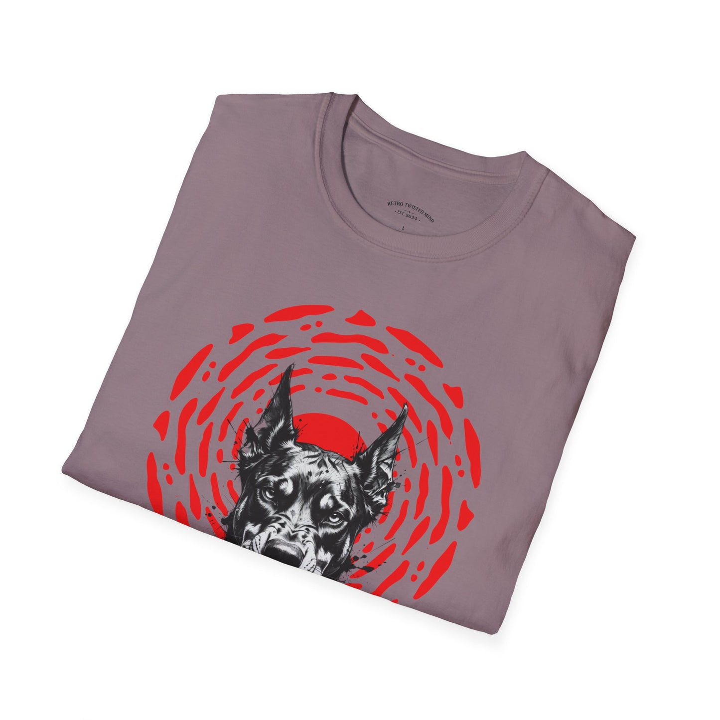 Doberman Graphic T-Shirt — Red Halo 'Bandit' Design