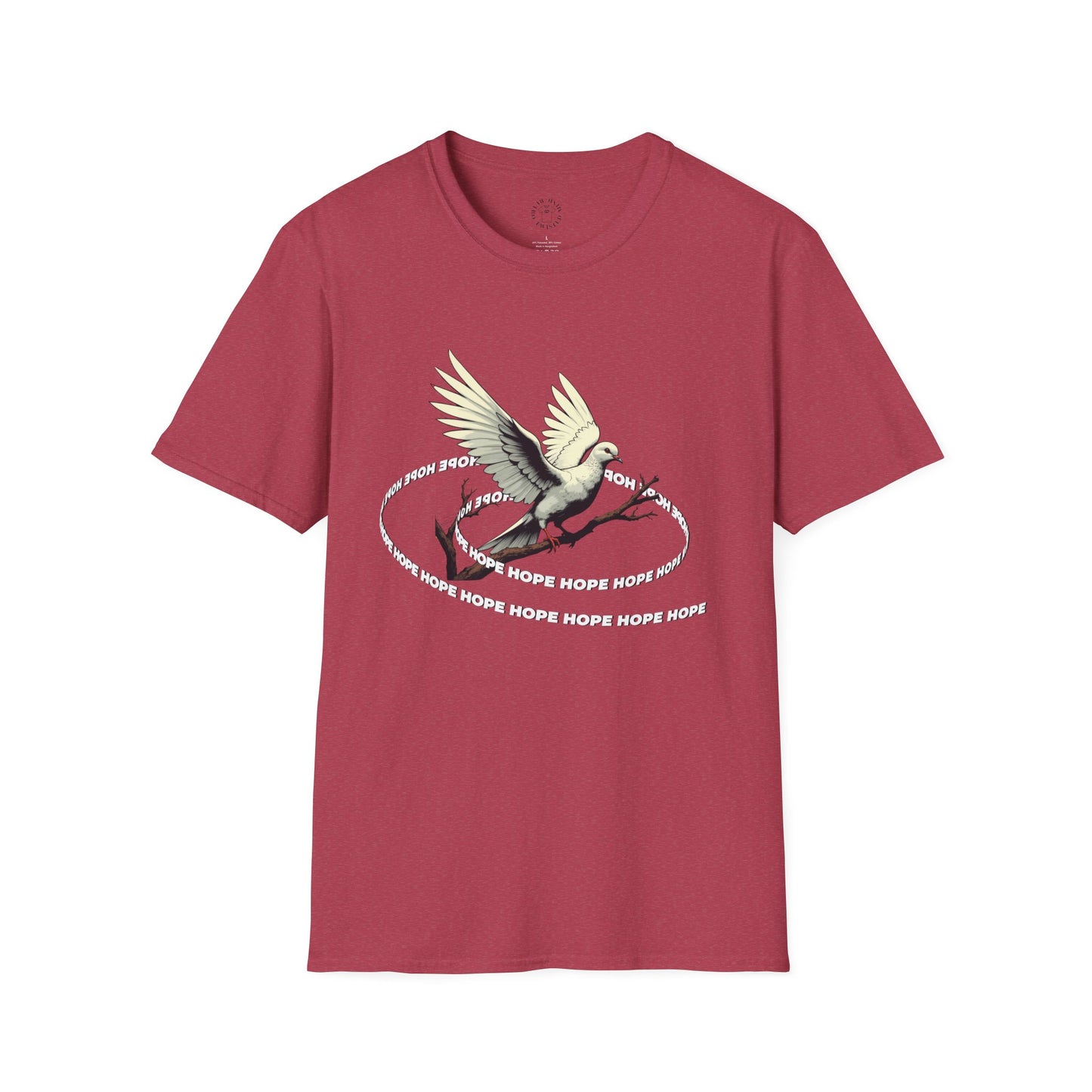 Hopeful Wings Unisex Softstyle T-Shirt - Inspirational Graphic Tee,dove,twisted