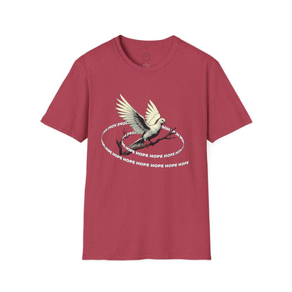 Hopeful Wings Unisex Softstyle T-Shirt - Inspirational Graphic Tee,dove,twisted