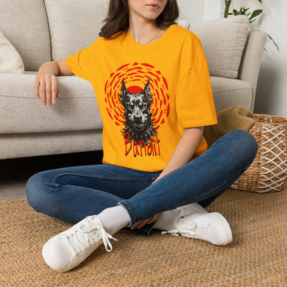 Doberman Graphic T-Shirt — Red Halo 'Bandit' Design