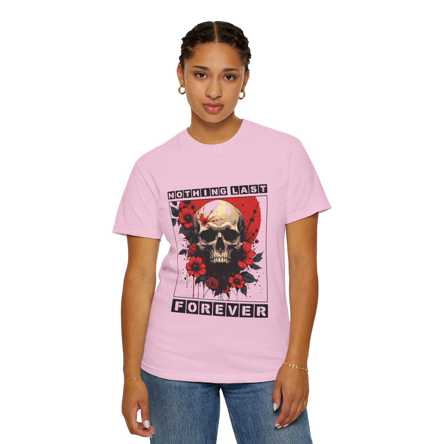 Edgy Skull Graphic T-Shirt - Unique Casual Wear, Unisex Streetwear, Gift for Music Lovers, Halloween Costume, Forever Quote Tee