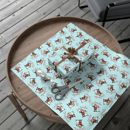 Christmas Snowman Gift Wrap Paper – Light Blue Holiday Wrapping Sheets