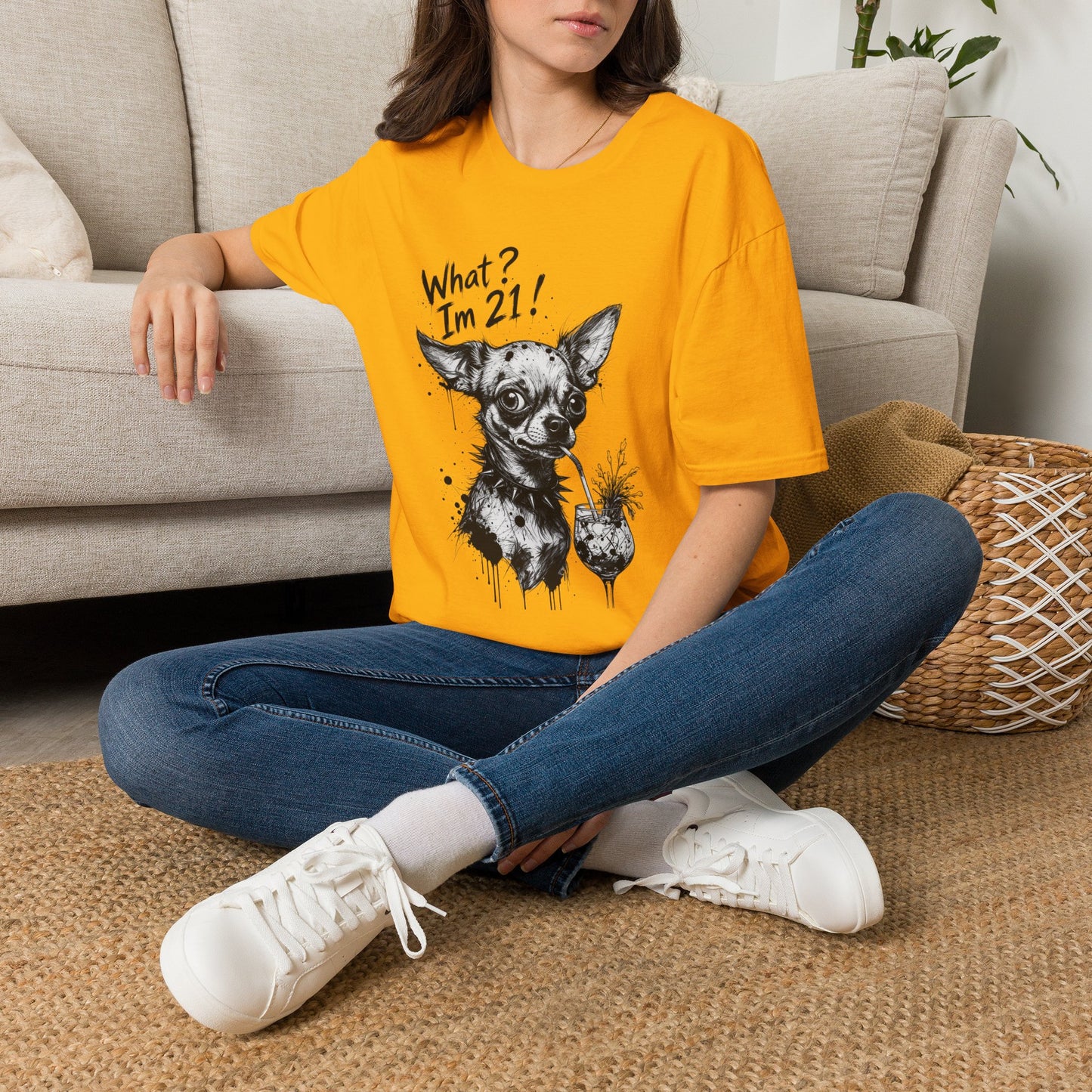 T‑Shirt — 'What? I'm 21!' Funny Chihuahua Birthday Tee