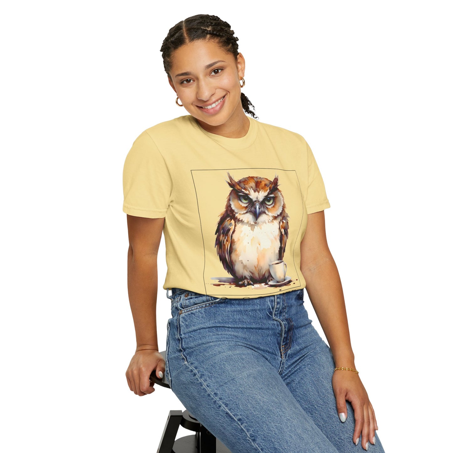 Owl Coffee T‑Shirt — "No Coffee No Mercy" Graphic Tee