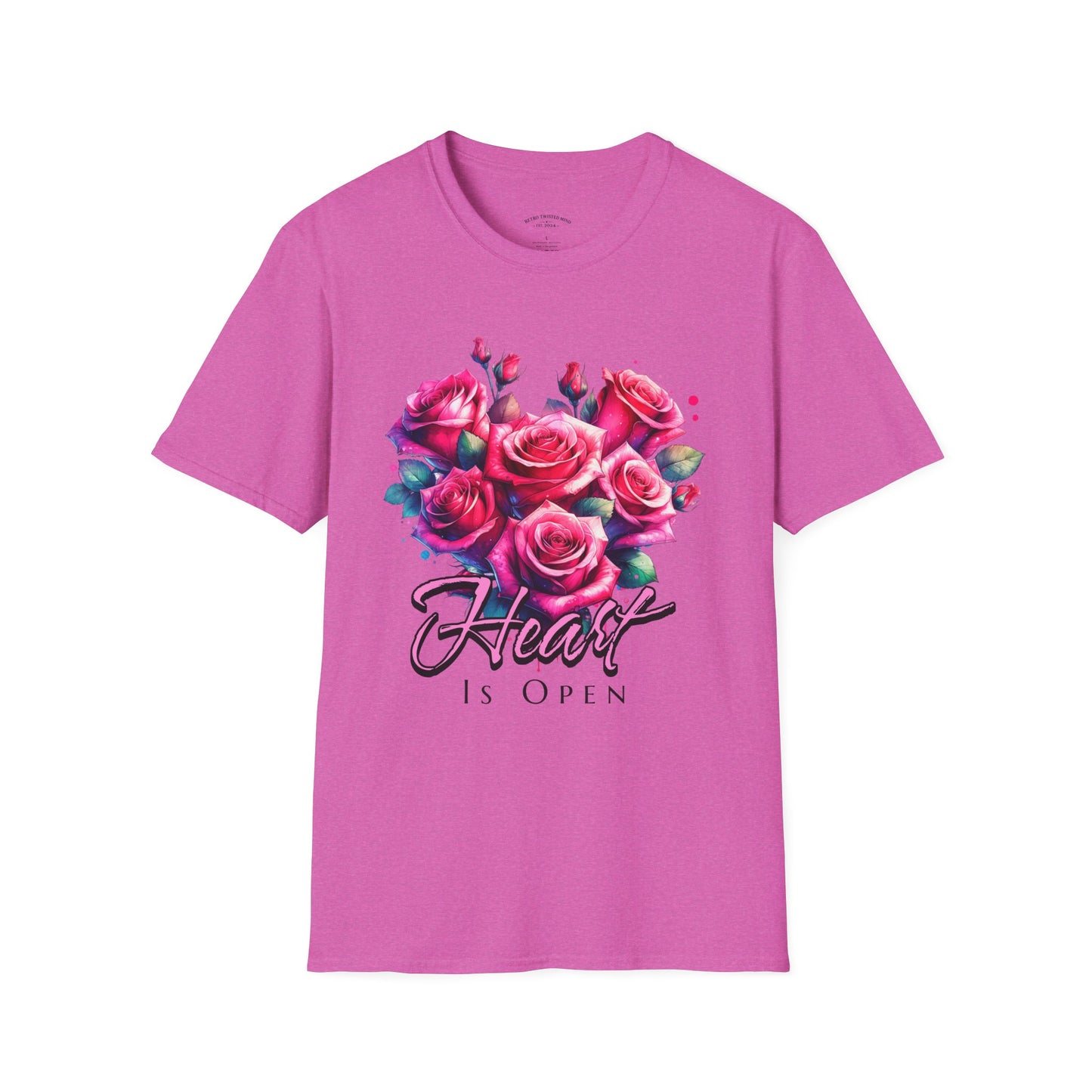 Floral Heart Open Unisex Softstyle T-Shirt.twisted.love