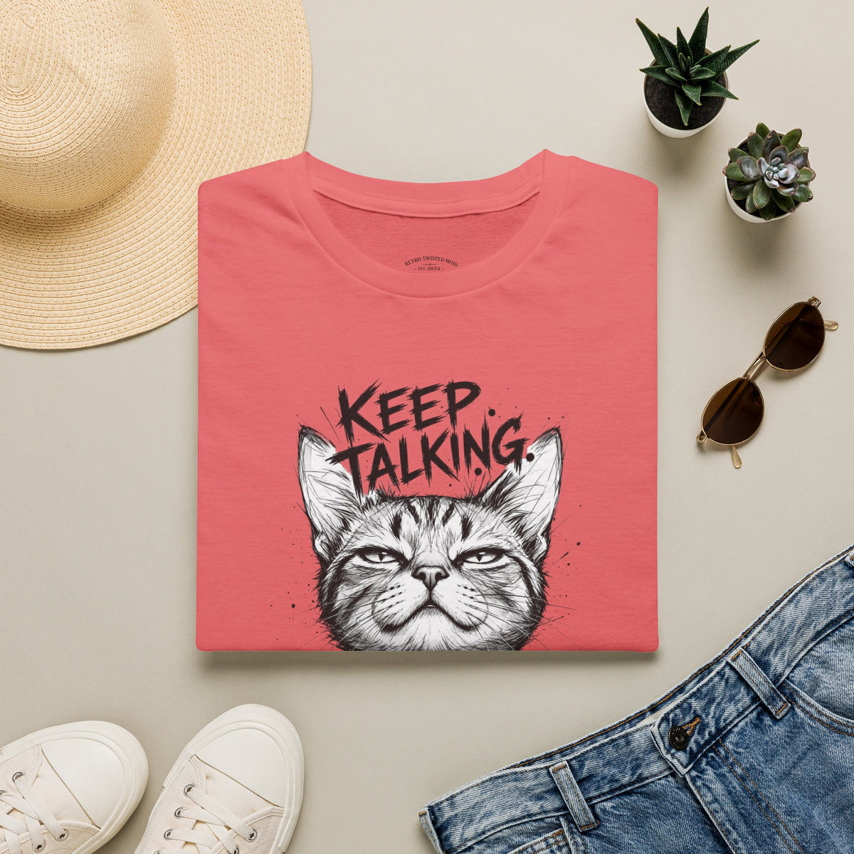 Keep Talking I'm Taking Notes Cat T‑Shirt