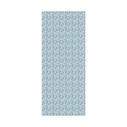 Snowman & Pine Holiday Gift Wrap Paper — Blue Winter Christmas Wrapping Sheets