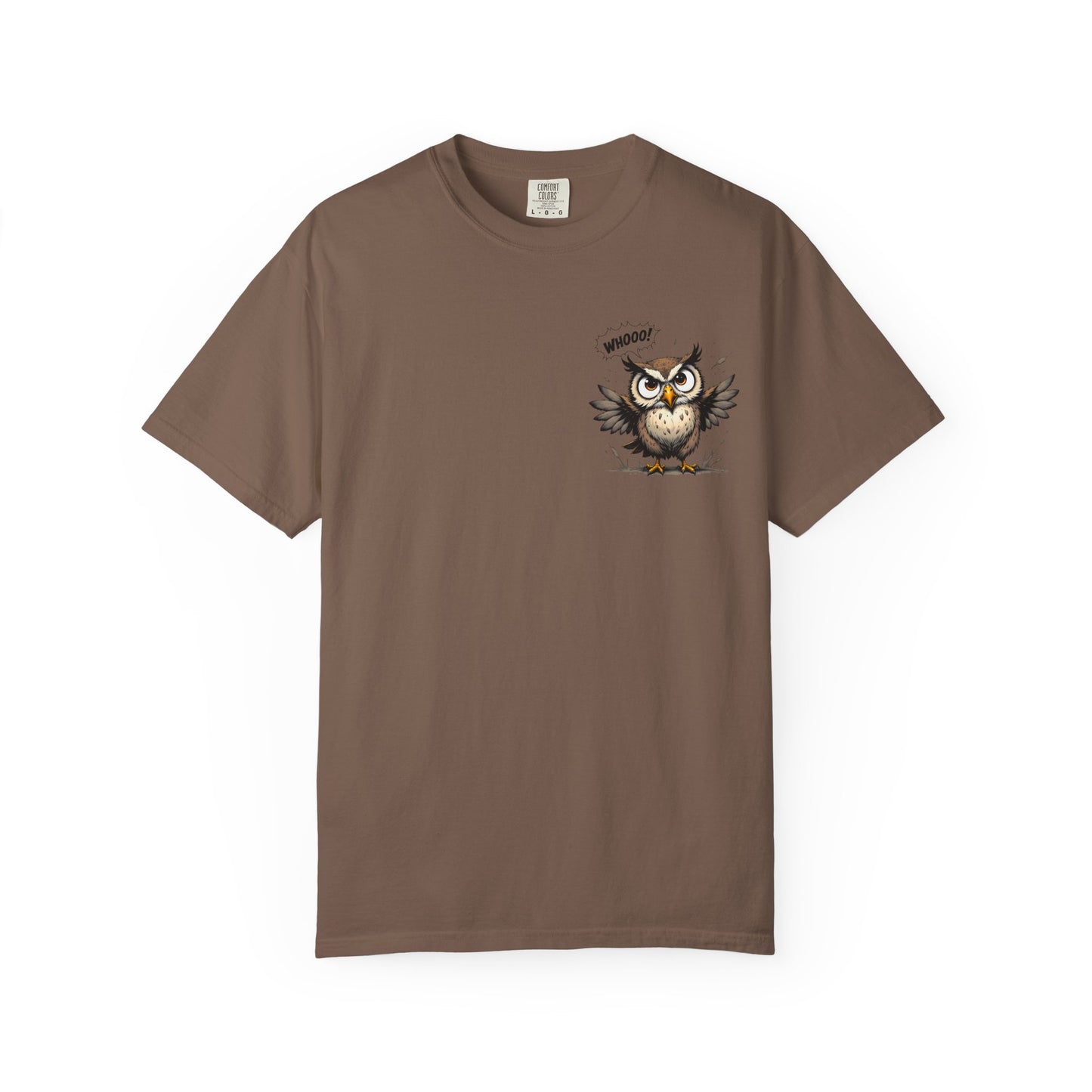 Witty Owl Graphic Tee — "Whooo?" Cute Cartoon Owl T-Shirt