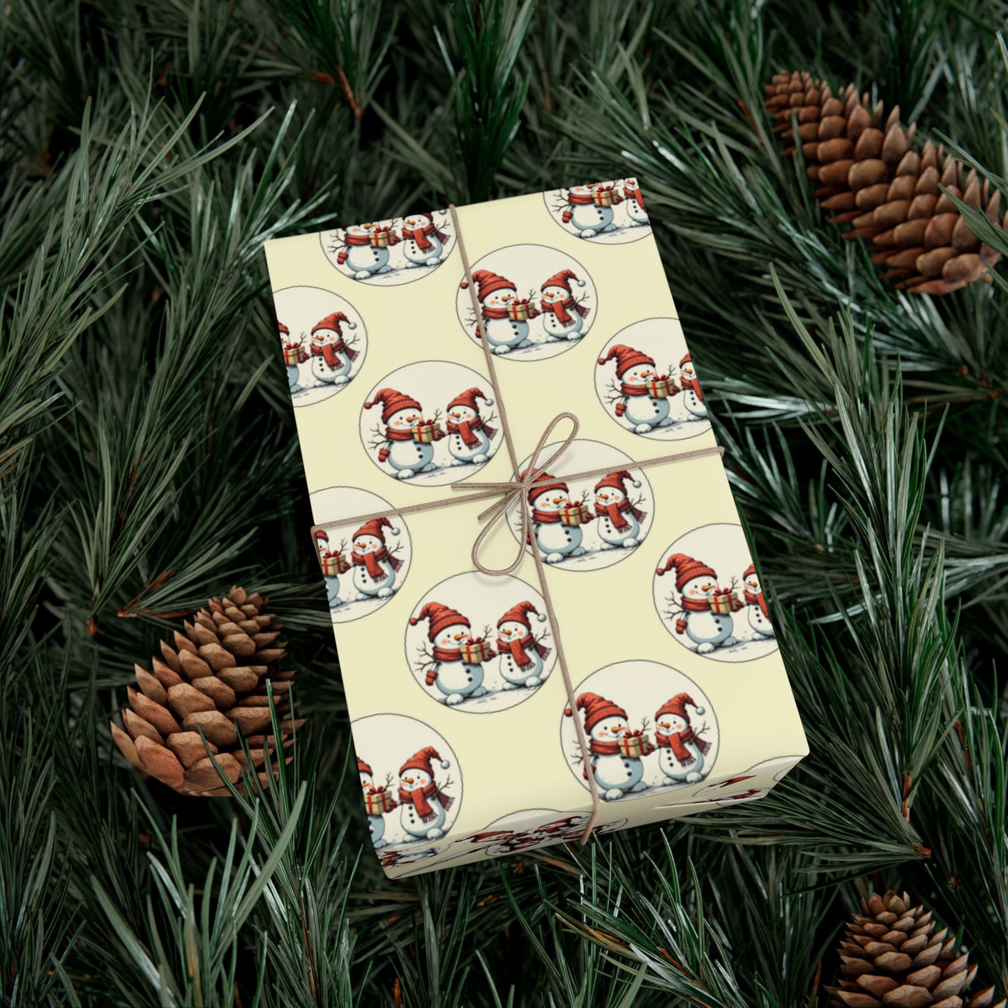 Gift Wrap Paper — Vintage Scandinavian Gnomes Pattern | Christmas Wrapping Paper Sheets