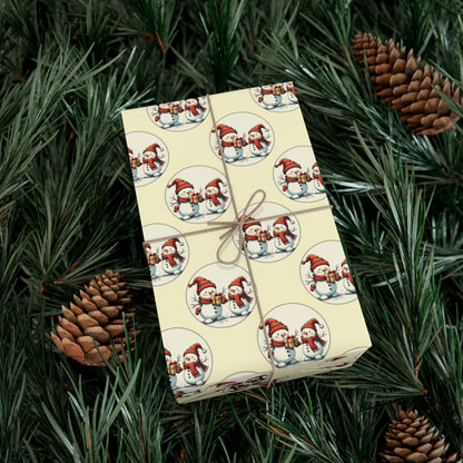 Gift Wrap Paper — Vintage Scandinavian Gnomes Pattern | Christmas Wrapping Paper Sheets