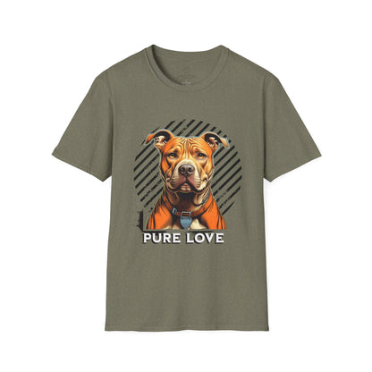 Unisex Softstyle T-Shirt - Pure Love Pitbull Graphic Tee