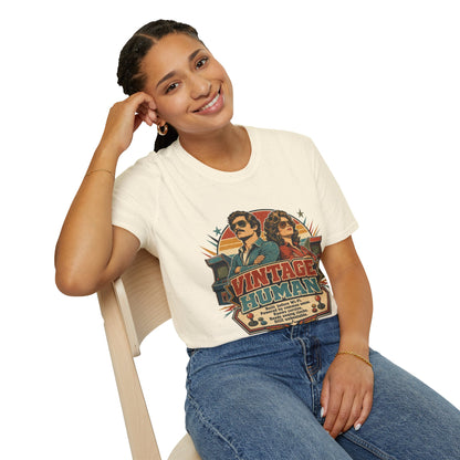 Vintage Human T-Shirt — Retro 70s Duo Graphic Tee